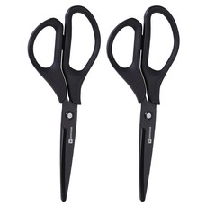 화신 738 3D 코팅 가위, 블랙, 2개