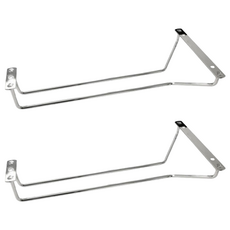 CAXXA 凱撒 不銹鋼鎖壁式單排紅酒杯架, 2個, 銀色