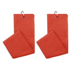 Robroco 超細纖維高爾夫球清潔毛巾, 橘色, 2個