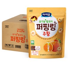 아이얌 유아용 유기농 퍼핑링 쌀과자 주황, 한라봉맛, 10개, 40g