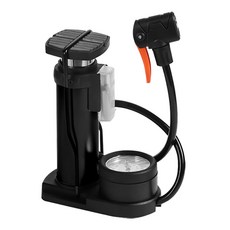 攜帶式迷你自行車打氣筒壓力計打氣筒, 1個, 黑色