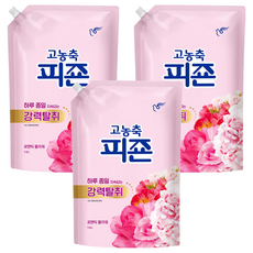피죤 고농축 강력탈취 오리지널 섬유유연제 로맨틱 플라워 리필, 1.6L, 3개