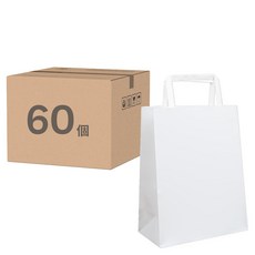 Good given 扁平手提紙袋, 白色, 60個