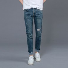 dyjeen 男士膝蓋刷破丹寧牛仔褲 ME168