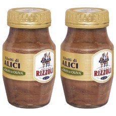 리졸리 필레티 디 알리씨 인 올리오 디 올리바 앤쵸비 캔, 150g, 2개