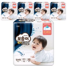 보솜이 메가드라이 팬티형 기저귀 여아용, 점보형(2XL), 100매