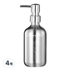 윈프라이스 크롬 미러 리필 디스펜서 500ml, 실버, 4개