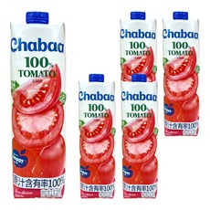 CHABAA 啜吧 100% 番茄汁, 1L, 5瓶