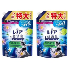 Lenor 蘭諾 日本原裝進口 1WEEK 一週間衣物消臭柔軟精 運動專用清香補充包, 920ml, 2包