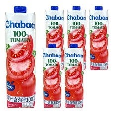 CHABAA 啜吧 100% 番茄汁, 1L, 6瓶