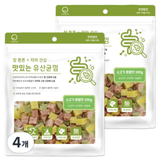 굿데이 맛있는 유산균껌 강아지 간식, 소고기 혼합맛, 300g, 4개