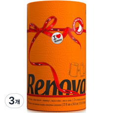 Renova 紙漿紅色標籤家用紙巾橙色 XXL 120 張, 120張, 3捲