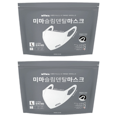미마마스크 슬림 덴탈 마스크 대형 L, 50개입, 흰색, 2개