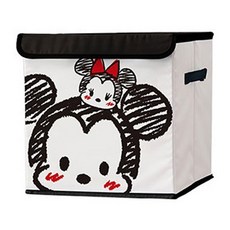 收納王妃 TSUM 布藝方形收納箱, 米奇米妮 黑色 + 白色, 1個