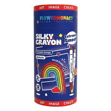 FLOWER MONACO 可水洗絲滑慕斯蠟筆 10 x 60mm, 12色, 1組