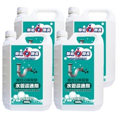 CLEAN CAPTAIN 除垢隊長 高效分解除臭水管疏通劑, 4kg, 4瓶