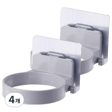 Movibe 免鑽孔堅固吹風機架 8.9 x 5 cm, 灰色, 4個