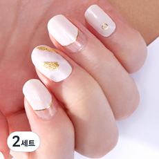 Jellatrier 閃亮凝膠美甲貼, Ivory Touch, 2套