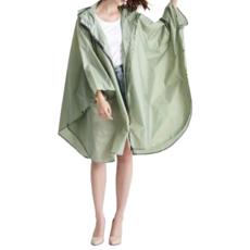 加寬款素面前開一件式斗篷機車雨衣 F0592-L01, L, 抹茶綠