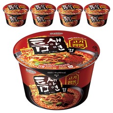 Teumsae 縫隙拉麵 碗裝極地辛辣肉燥炒碼麵 105g, 5入