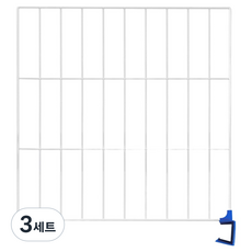 월드크린 창고 선반 칸막이 네트망 60 x 60 cm + 버클 세트, 블루(버클), 3세트