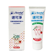 Scodyl 速可淨 兒童含氟牙膏 含氟量1000ppm 草莓口味, 1條, 90g