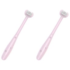 Nawaagi 3D幼兒牙刷, 1入, 2個, 粉色