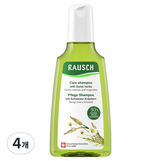 라우쉬 스위스 허벌 케어 샴푸, 200ml, 4개