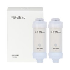 Bareun Soo 除氯維他命沐浴過濾器, 無香, 2支