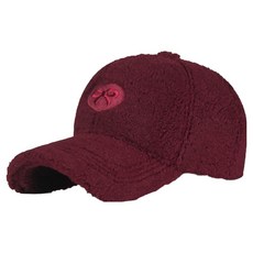 Atirel 女款愛心蝴蝶結毛絨運動棒球帽, 酒紅色, 1個