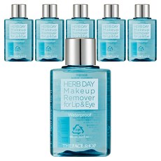 더페이스샵 허브데이 워터프루프 립 앤 아이 메이크업 리무버, 130ml, 6개