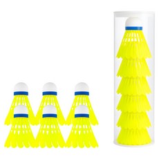 Live On 耐用飛行穩定尼龍羽毛球 8.2cm, 1個, 6入, 螢光