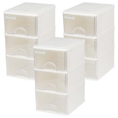 KEYWAY 聯府 收納盒 AR-3803 26 x 18 x 14cm 3個 1組, 白色, 3層