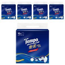 Tempo 奢柔抽取式衛生紙 4層 無香 80張, 5袋, 10包