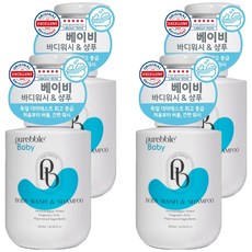 Purebble 嬰幼兒用泡沫多合一沐浴洗髮露, 4個, 500ml