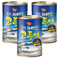 동원 자연산 고등어 통조림, 400g, 3개