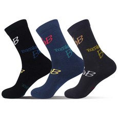 BOB GOLF 男士豪華氣墊長筒襪 3雙組 BOB-204, 1套, 黑色, 炭灰色, 海軍藍