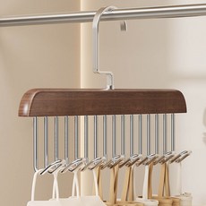 Levenraum 多用途實木8鉤掛鉤式衣架 28 x 18 cm, 4個, 深木色