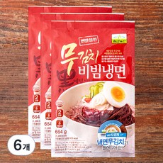 칠갑농산 무김치 비빔냉면, 664g, 6개