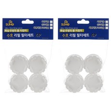 수호 세면대헤드용 교체 필터 4p 세트, 2개