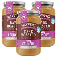 메이버스 다크로스티드 엑스트라 크런키 피넛버터 구운땅콩99.3, 375g, 3개