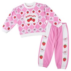 BERRYMAY 女童莓果兔棋盤格上下套裝