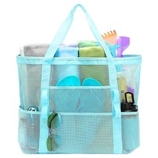 인아트 이중 수납 매쉬 물빠짐 가방, 올아쿠아블루