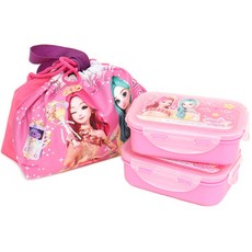 Secret Jouju 珠珠的秘密 幼兒便當盒 2入+便當袋, 混色, 1組