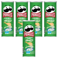PRINGLES 品客 洋芋片，香濃洋蔥口味，酥脆口感, 102g, 5罐
