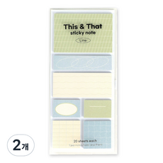 WANNATHIS This and That Line 自黏便條紙, 2個, 20入, 03 綠茶拿鐵