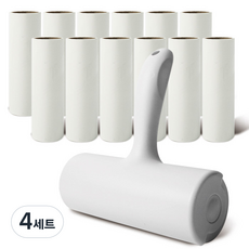 Market Plan 附蓋式斜撕除塵滾筒 白色外殼 + 補充裝12入, 4套