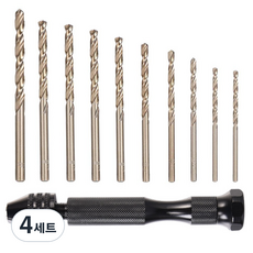 OON 핀바이스 블랙 + 드릴날 10종세트, 4세트