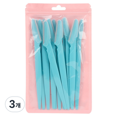 아리나라 직선 손잡이 눈썹정리칼 12p, 3개, 블루