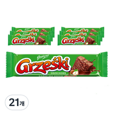 Gjeskiski牛奶巧克力塗層威化餅條 with榛果奶油, 36g, 21個